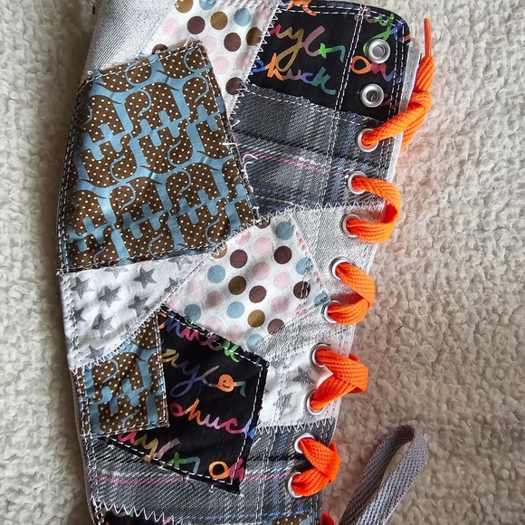 Converse Chuck Taylor All Star Patchwork Knee High Sneaker Women 8 - Picture 3 of 11